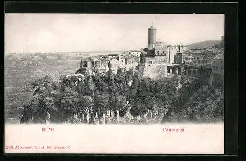 AK Nemi, Panorama mit Burg