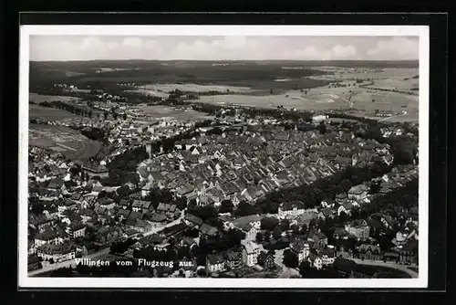 AK Villingen, Gesamtansicht, Flugzeugaufnahme