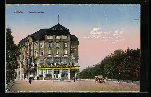 AK Essen, Huyssenallee mit Park-Hotel