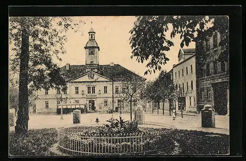 AK Frankenhausen, Markt mit Rathaus und Ratskeller