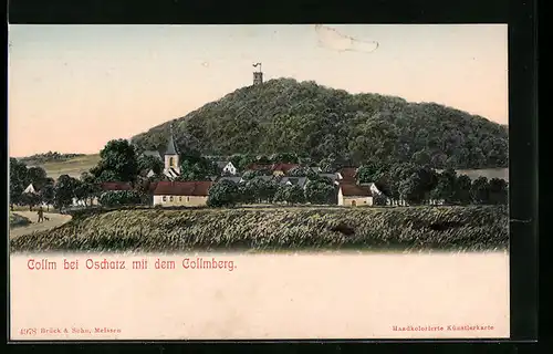 AK Collm, Ortsansicht mit dem Collmberg