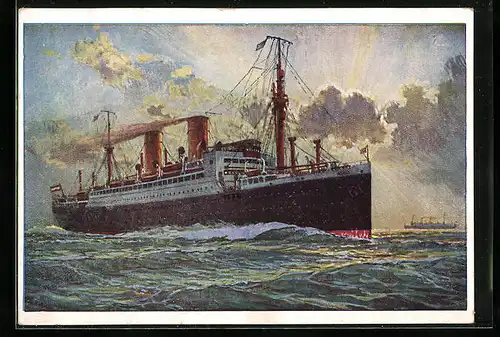 Künstler-AK Passagierschiff Stuttgart des Nordd. Lloyd Bremen in Fahrt