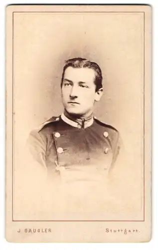 Fotografie J. Gaugler, Stuttgart, Chevauleger Uffz. in Garde-Uniform Rgt. Königin Olga