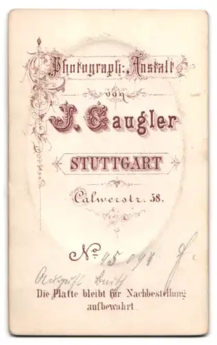 Fotografie J. Gaugler, Stuttgart, Chevauleger in Gardeuniform Regiment Königin Olga