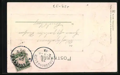 Passepartout-Lithographie München, Isar-Tor, Wappen