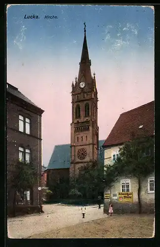 AK Lucka, Blick zur Kirche