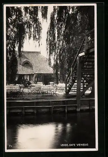 AK Lehde, Cafe Venedig mit Brücke