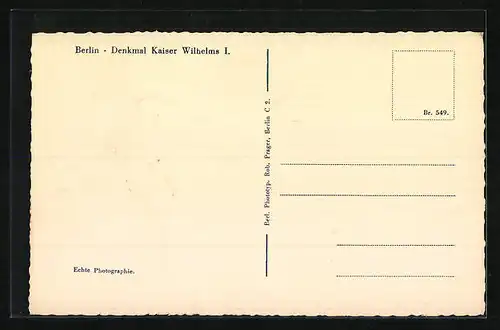 AK Berlin, Denkmal Kaiser Wilhelms I.