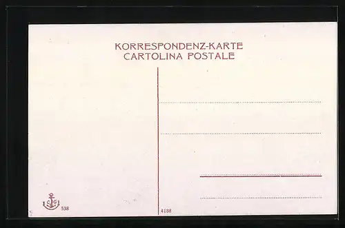 AK Trieste, Teilansicht mit Hafen