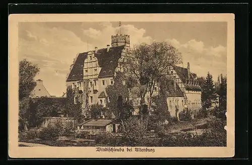 AK Windischleuba bei Altenburg, Schloss mit Garten
