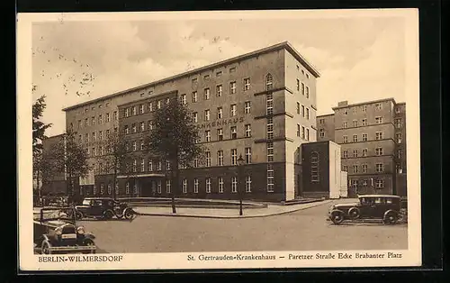 AK Berlin-Wilmersdorf, St. Gertrauden-Krankenhaus, Paretzer Strasse Ecke Brabanter Platz