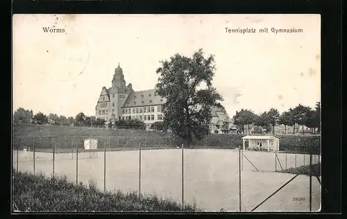 AK Worms, Tennisplatz mit Gymnasium