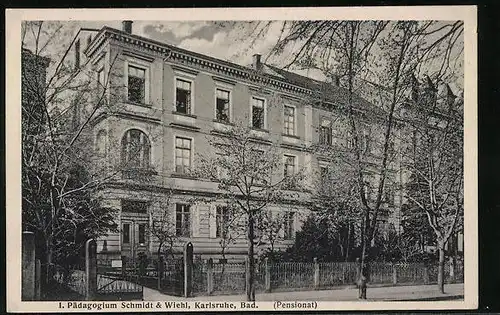 AK Karlsruhe, Pädagogium Schmidt & Wiehl, Pensionat, Weihnachtsgruss