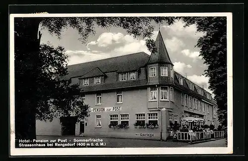 AK Strassenhaus bei Rengsdorf, Hotel-Pension zur Post