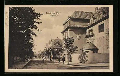 AK Düren /Rhld., Tivolistrasse mit Radfahrer
