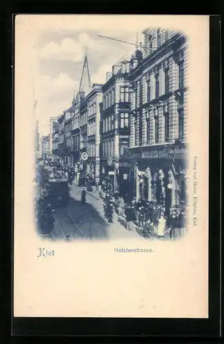 AK Kiel, Holstenstrasse mit Geschäften