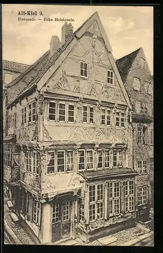 AK Alt-Kiel, Haus in der Rosenstrasse Ecke Holstenstrasse