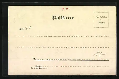 Lithographie Caub, Ortsansicht mit Dampfer