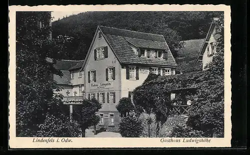 AK Lindenfels i. Odw., Gasthaus Ludwigshöhe