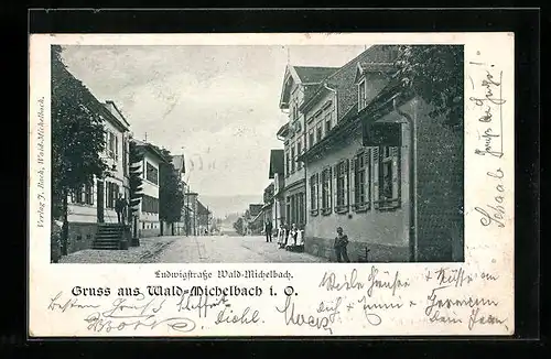 AK Wald-Michelbach i. O., Partie in der Ludwigstrasse