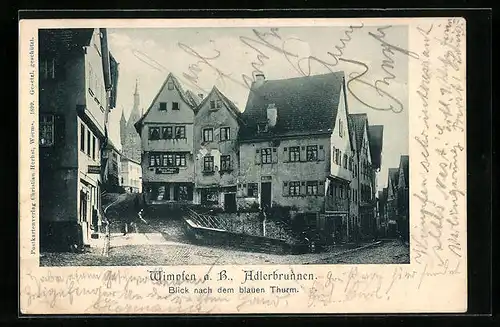 AK Wimpfen a. B., Adlerbrunnen, Blick nach dem blauen Thurm