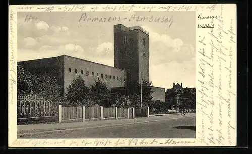 AK Pirmasens, Blick auf das Stadtbad