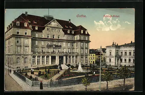 AK Gotha, Partie am Schloss Hotel