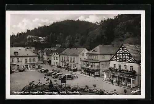 AK Berneck im Fichtelgebirge, Cafe Conditorei Rheingold am Platz