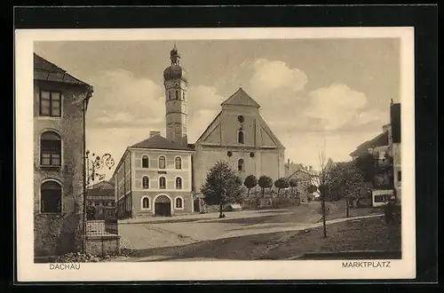 AK Dachau, Marktplatz, Turm