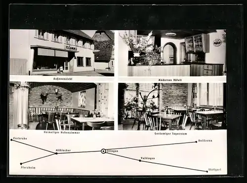 AK Illingen /Württ., Gasthaus Zum Lamm, Inh.: Schwerdtle-Frey, Vaihinger Strasse 19-21