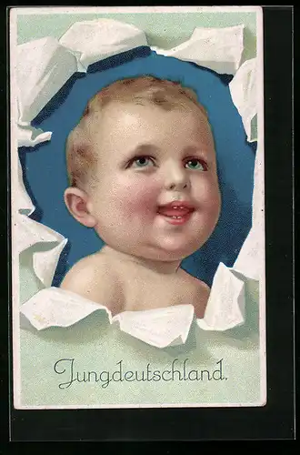 AK Lachendes blondes Kleinkind