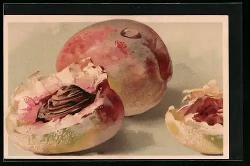 AK Reife aufgeschnittene Pfirsiche