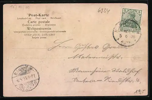 AK Neckargerach, Ortsansicht, Ev. Kleinkinder-Bewahr-Anstalt mit Kindern