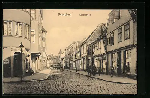 AK Rendsburg, Blick auf die Löwenstrasse