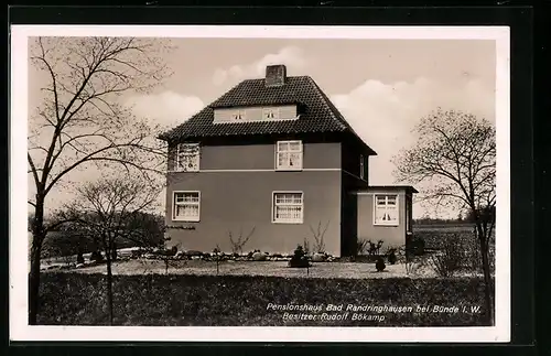 AK Bünde i. W., Pensionshaus Bad Randringhausen, Besitzer Rudolf Bökamp