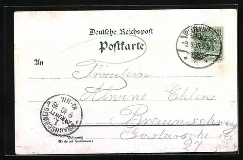 Lithographie Wolfenbüttel, Fischers Kur-Hotel am Lechlumer Holze