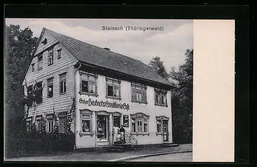 AK Steinach /Thür., Gasthaus Oskar Heubach Conditorei und Cafe