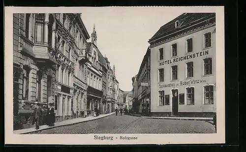 AK Siegburg, Holzgasse mit Hotel Reichenstein