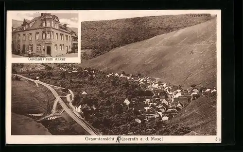 AK Klüsserath a. d. Mosel, Gasthaus zum Anker, Teilansicht