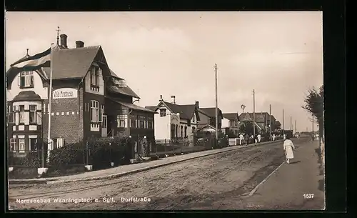 AK Wenningstedt a. Sylt, Nordseebad, Dorfstrasse mit Villa Arethusa
