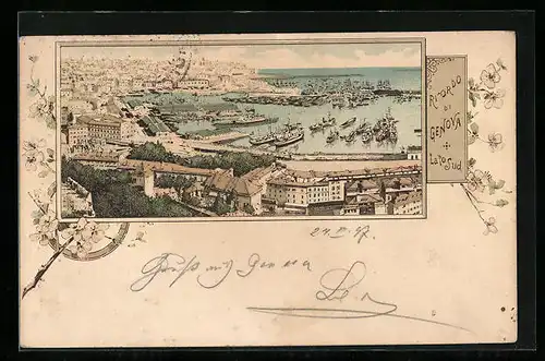 Lithographie Genova, Panorama, Porto