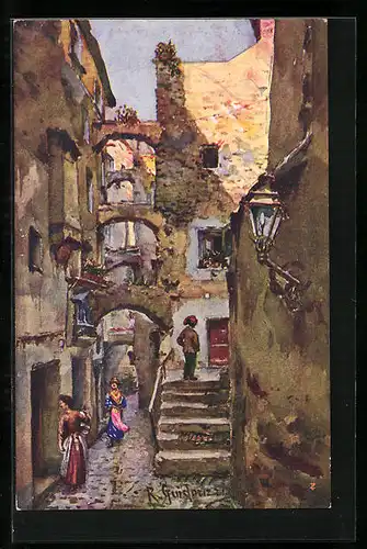 Künstler-AK Sanremo, Via Manarola