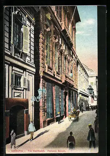 AK Genova, Via Garibaldi, Palazzo Rosso