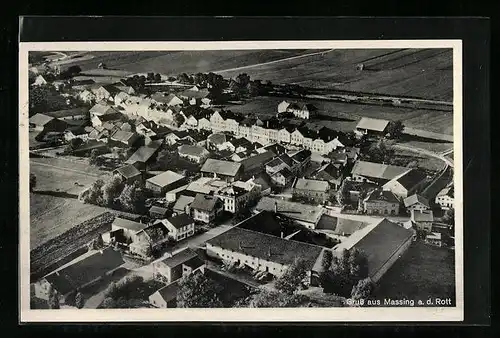 AK Massing a. d. Rott, Ortsansicht aus der Vogelschau