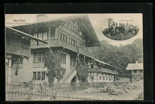 AK Meiningen, Meierei b. Burg Landsberg, Burg Landsberg