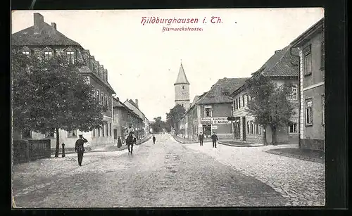 AK Hildburghausen i. Th., Partie an der Bismarckstrasse