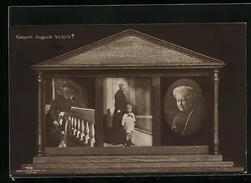 AK Kaiserin Auguste Victoria Königin von Preussen, Trauerkarte