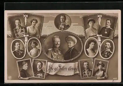 AK Mitglieder der Hohenzollern-Familie, Portraits