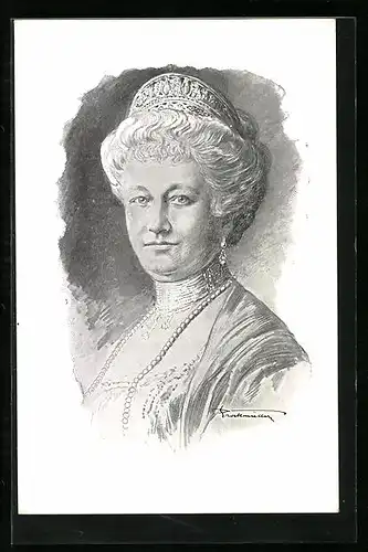 AK Kaiserin Auguste Victoria, Portrait mit Krone