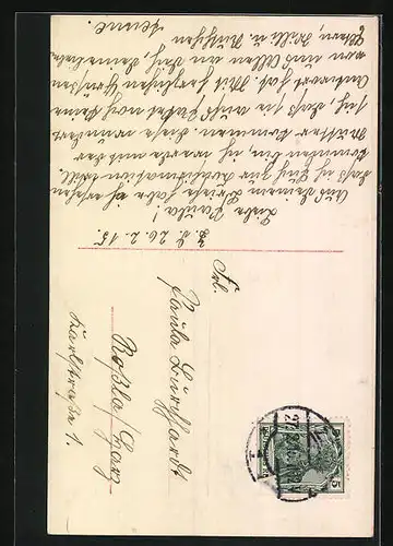 AK Kaiserin Auguste Victoria mit einem Blumenstrauss